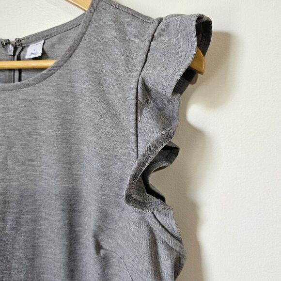 EUC LIKE NEW OLD NAVY GREY FLUTTER SLEEVES MIDI DRESS SIZE LARGE - Picture 4 of 16